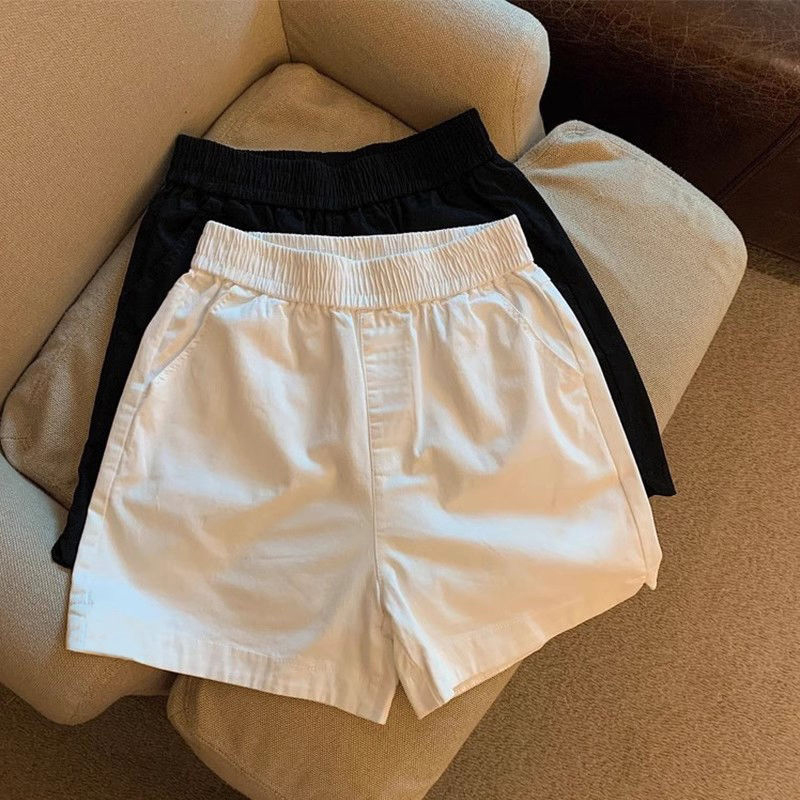 Korean Street Fashion Female - ハイウエストコットンショーツ女性の夏の韓国ルーズカジュアルワイドレッグショーツ女性のファッションシンプルな純粋なすべて一致ジョギングショーツ