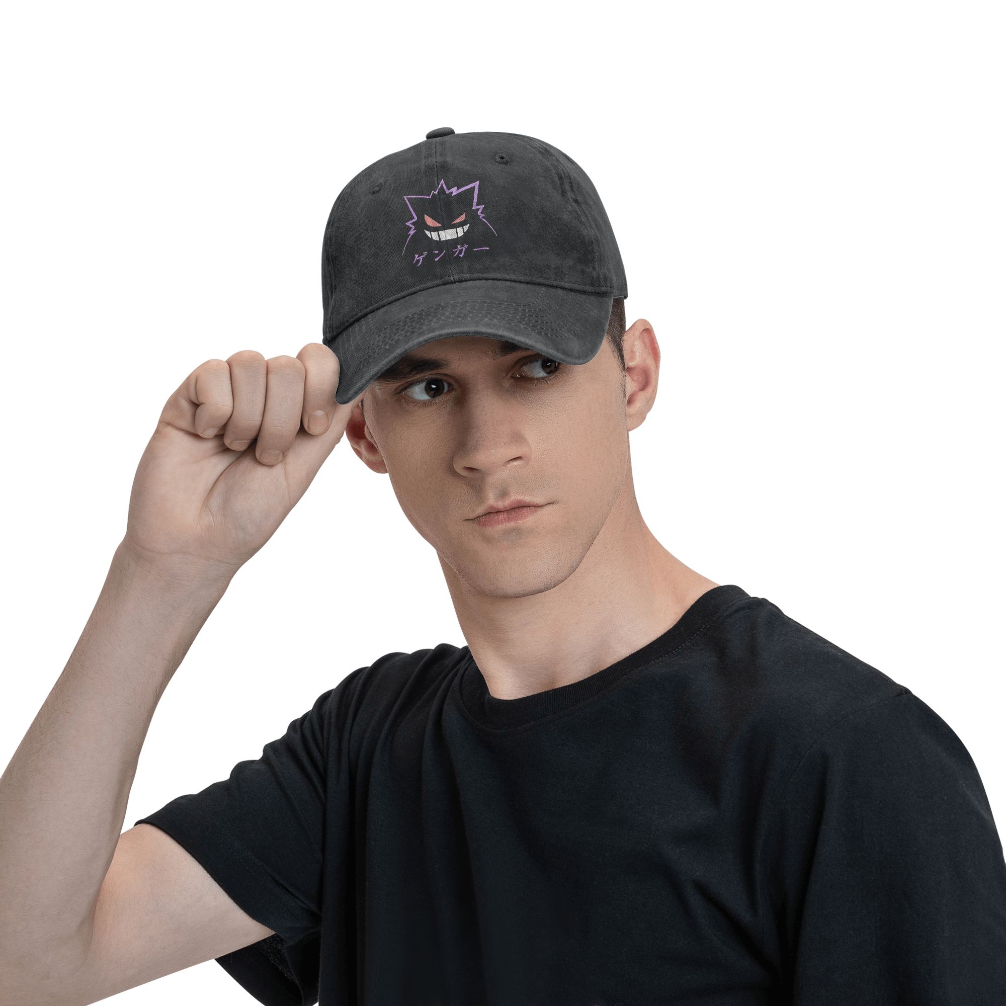 Baseball Cap Fitted - 日本アニメ男性女性野球帽ポケモンディストレストデニムキャップ帽子ヴィンテージ屋外ワークアウト調節可能なフィットスナップバック帽子