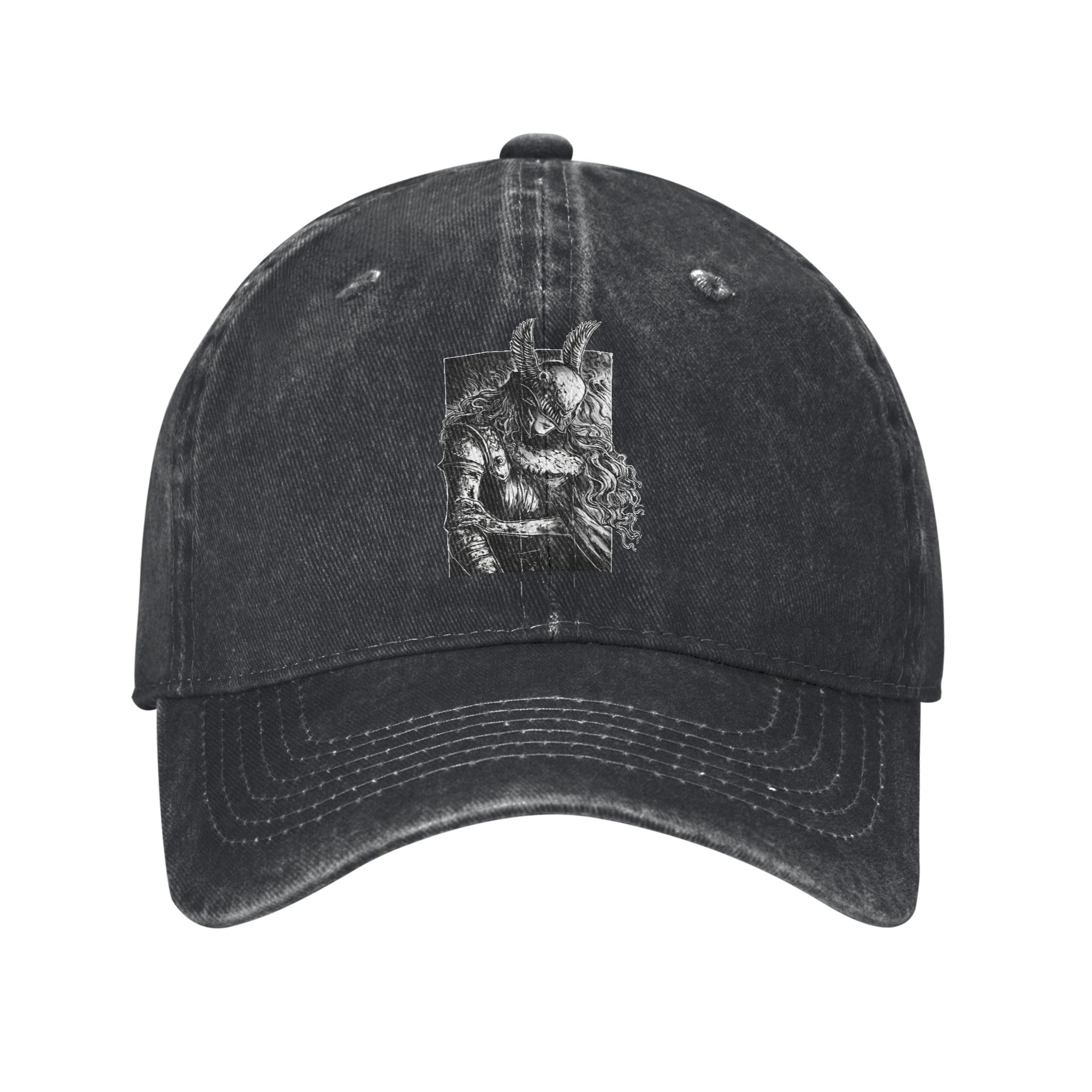 Baseball Cap Fitted - ファンアート エルデンリング メンズ レディース ベースボールキャップ ダメージ加工デニム