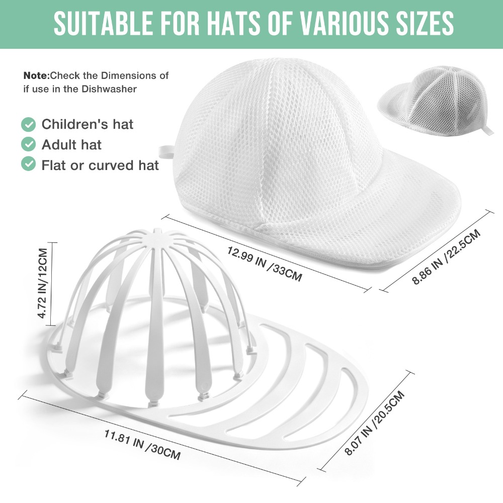 2/4パック洗濯機用帽子洗濯ケージ、メッシュバッグ付き野球帽 - Baseball Cap Fitted のレビューと価格