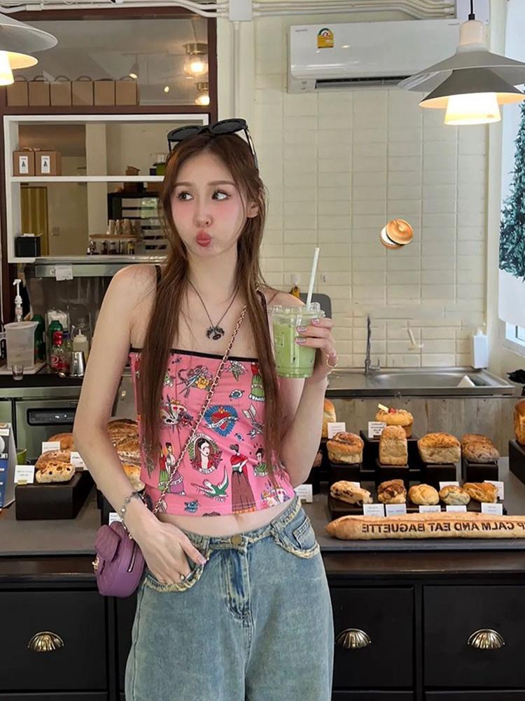 ガガリッチ韓国ファッション Y2K 漫画グラフィティプリント - Korean Street Fashion Female のレビューと価格