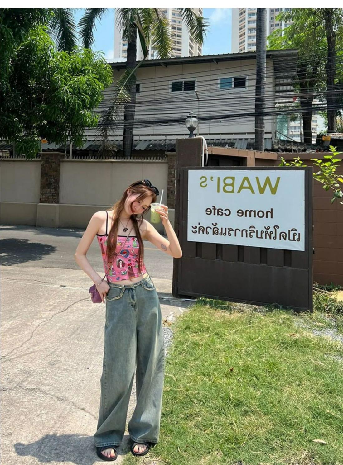 ガガリッチ韓国ファッション Y2K 漫画グラフィティプリント - Korean Street Fashion Female のレビューと価格