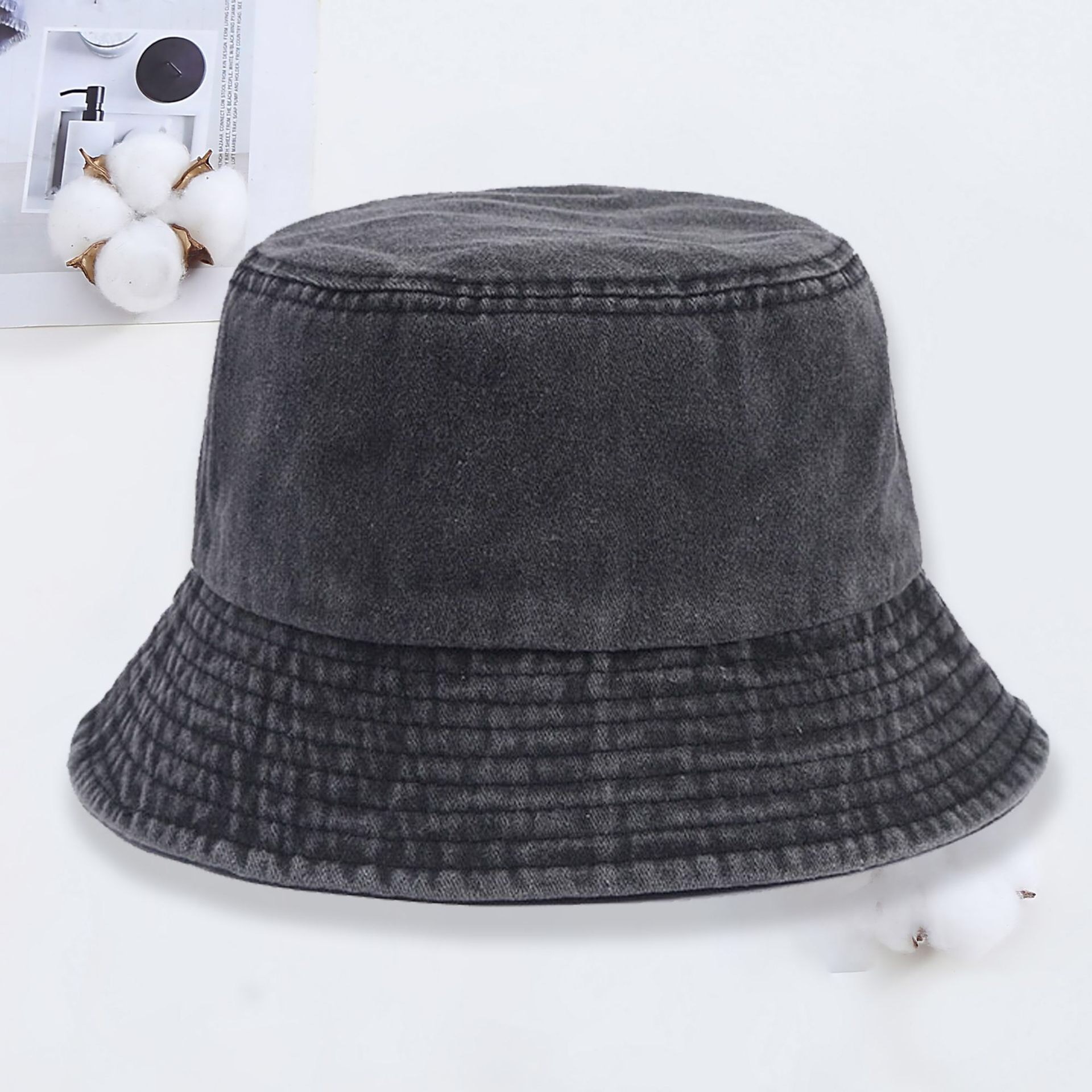 カスタムロゴ入りデニムバケットハット ファッションウォッシュ - Baseball Cap Fitted のレビューと価格