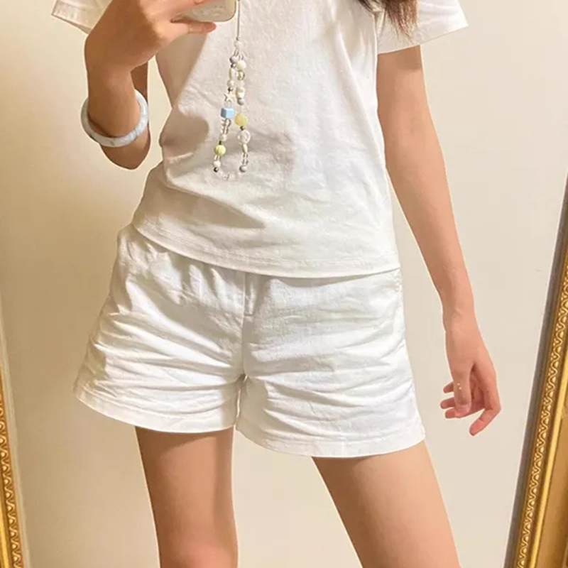 ハイウエストコットンショーツ女性の夏の韓国ルーズカジュアルワ - Korean Street Fashion Female のレビューと価格
