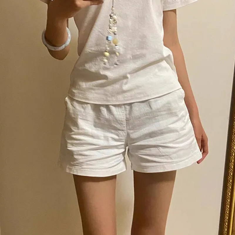 ハイウエストコットンショーツ女性の夏の韓国ルーズカジュアルワ - Korean Street Fashion Female のレビューと価格