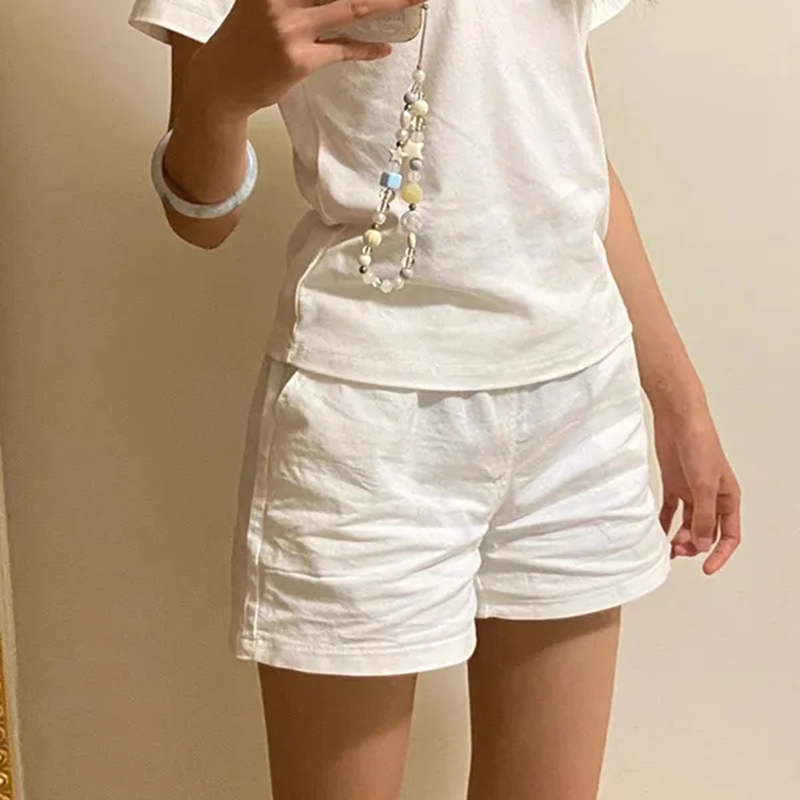 ハイウエストコットンショーツ女性の夏の韓国ルーズカジュアルワ - Korean Street Fashion Female のレビューと価格
