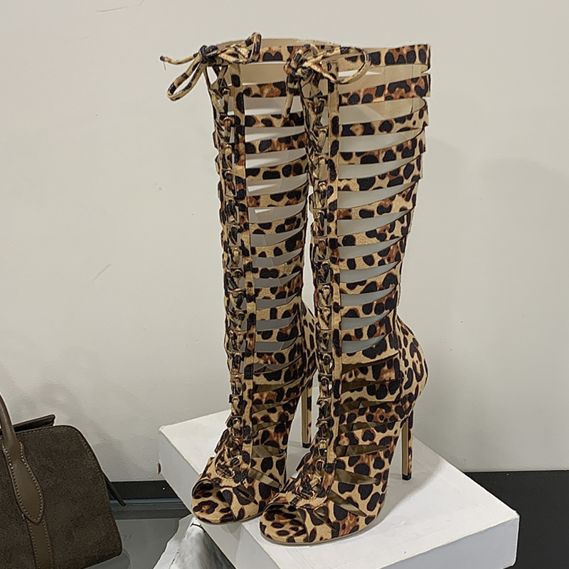 リイケファッション　ホローアウトクロスストラップ　レオパード - Street Fashion Outfit のレビューと価格