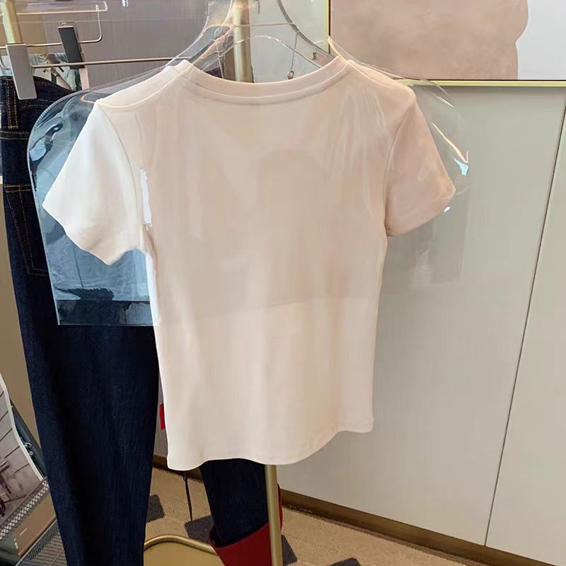 韓国の夏の新無地女性 Tシャツシンプルなベーシックファッショ - Korean Street Fashion Female のレビューと価格