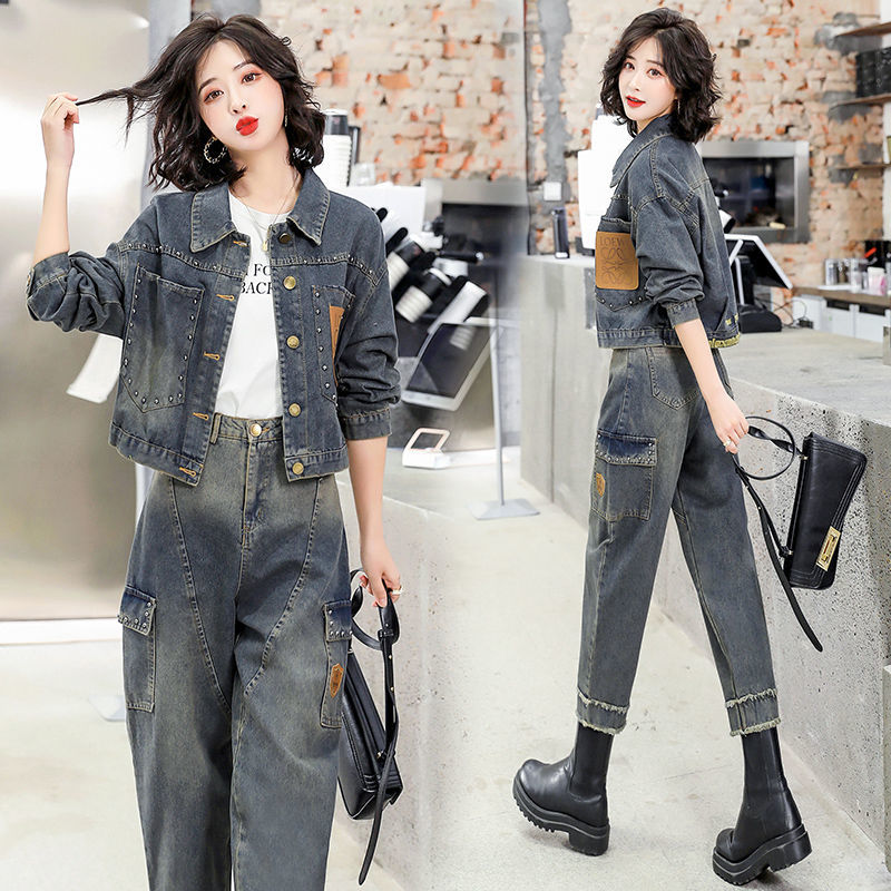 女性の春秋のファッションフライドストリートカウボーイスーツ春 - Korean Street Fashion Female のレビューと価格