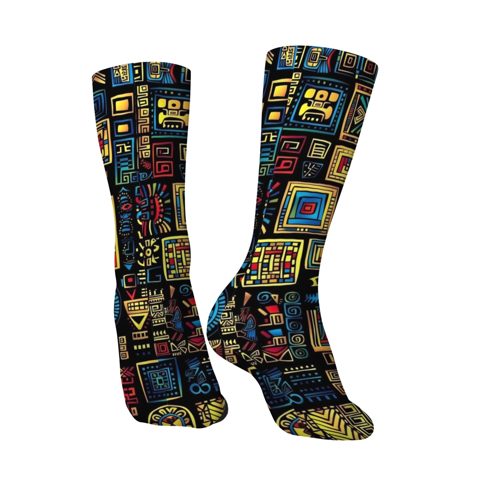 ストリートレトロボヘミアンプリントメンズソックス、滑り止め、 - Quirky Street Fashion のレビューと価格
